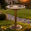 Outdoor Garden Bird Bath Antique Birdbaths Solar Powered for Courtyard Lawn
