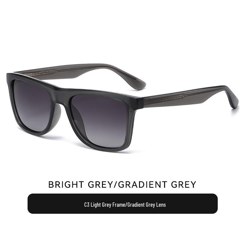 Men's Acetate Polarized Sunglasses: Big Frame, UV Protection for Driving & Fishing