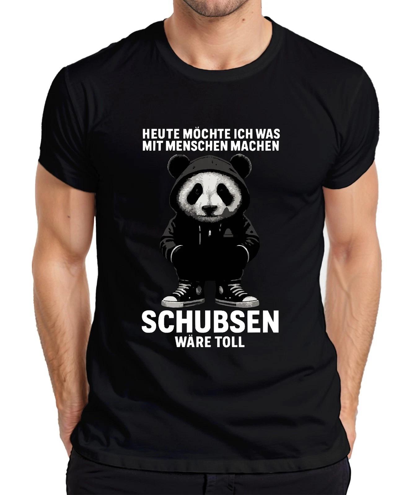 Heute möchte ich mit Menschen was machen Panda sarkastisch lustig Herren T-Shirt XXXXL