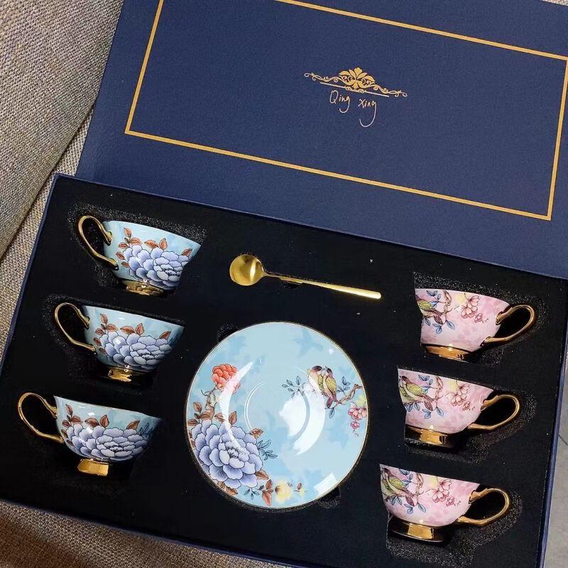 TXRMDX European Bone China Coffee & Tea Cup Set