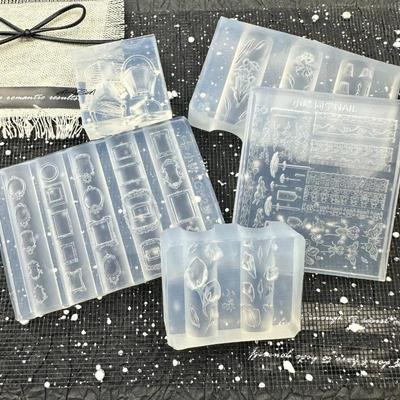 3D Silikon Nagelform Blume Seidenband Schmetterling Design Transparentes Relief DIY Nagelkunst Dekoration Maniküre Werkzeug