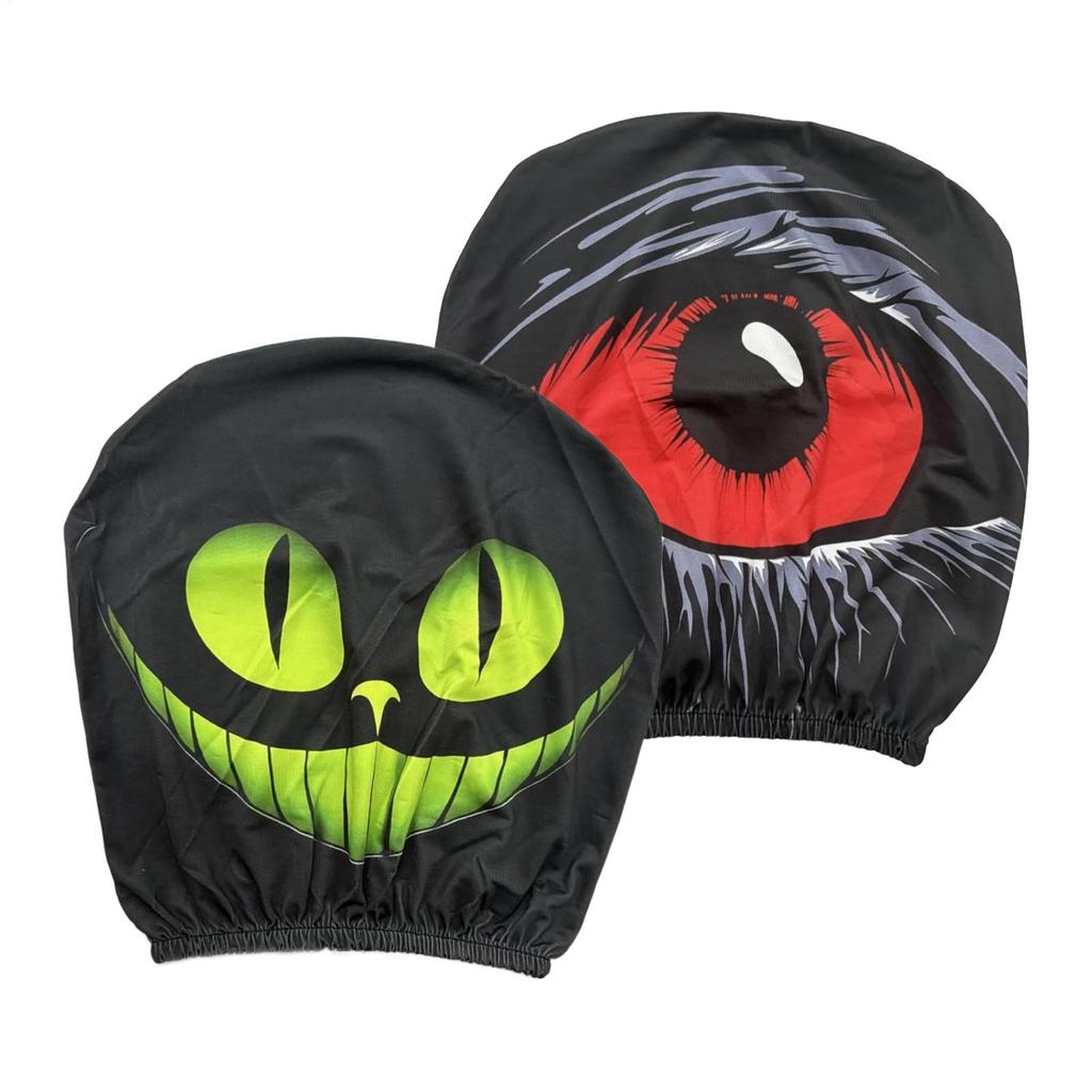 1 Pair Funny Vehicle Front Seat Cover auto Headrest Cover Soft Interior Decor Halloween car decorations for Sedans Trucks Auto