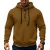 Sudadera con capucha de forro polar para hombre, casual, de manga larga, con cremallera de  1/4, sudaderas tipo jersey