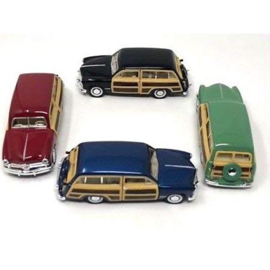 

Набор из 4 игрушечных машин Ford Woody Wagon 1949 года от Kinsmart Ford!