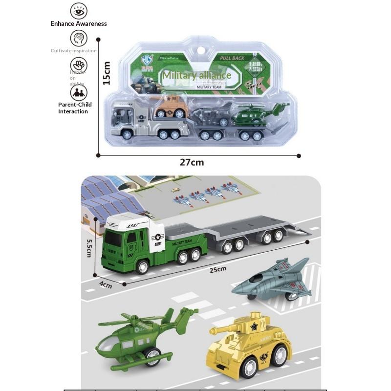 Kids Engineering Fire Truck Toy Set Plastic Model Construction Pull Back Car Educational Creative Birthday Gift A3