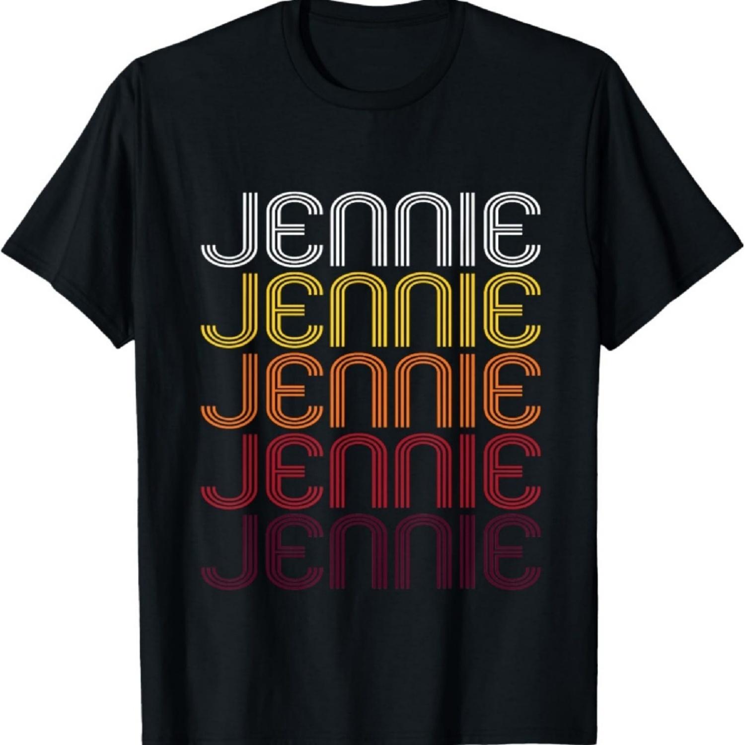 

Jennie Retro Wordmark Pattern - Vintage Style T-shirt XXXXXL чорний