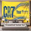 Custom Name Text Tapestry Cristiano Ronaldo Personalized Polyester Wall Tapestry For Bedroom And Room