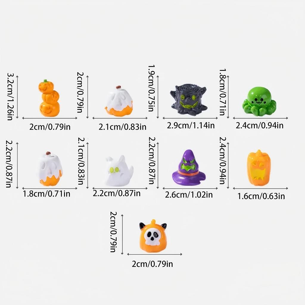 20pcs Mini Ghost Halloween Resin Figures Miniature Animals for Garden Dollhouse Landscape Decoration