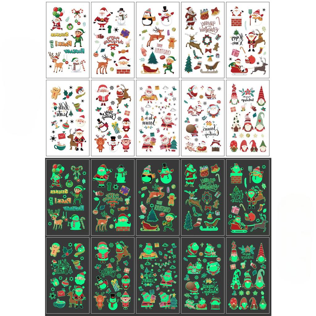 Leuchtende Halloween Tattoo Aufkleber Kinder Cartoon Feiertagsparty Lustige Arm Gesichts Tattoo Aufkleber