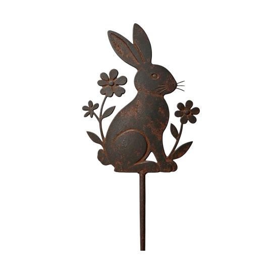 Ground Stake with Butterfly or Rabbit Design Garden Decorations Stake Rust-Resistant Iron Yard Artware for Lawn Patio