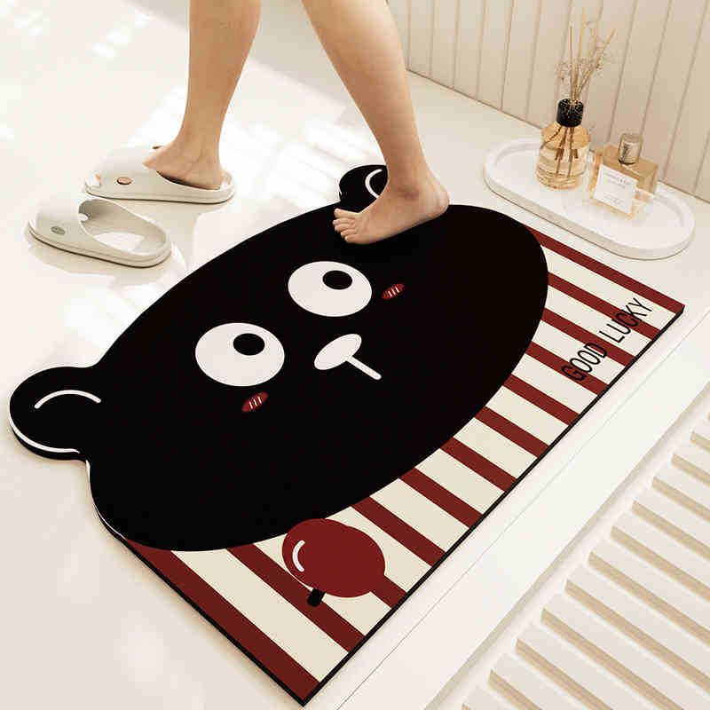 Cartoon Explosion Diatom Mud Floor Mat Water-Absorbing Quick-Drying Floor Mat At The Bathroom Door Household Dirt-Resistant And Easy To Take Care