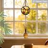 2D Flat Stained Glass Dragonfly Window Decoration, 7.87inches Colored Glass Plate with Chain Window Door Wall Decor, Charming Spring Summer Sun
