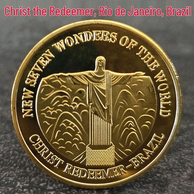 Seven Wonders Medals: Great Wall, Pyramid, Taj Mahal Commemorative Coins