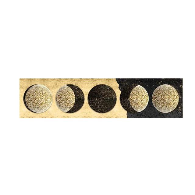 Large Size Abstract Golden Canvas Painting Gold Foil Moon Posters And Prints Wall Art Pictures For Living Room Decor No Frame