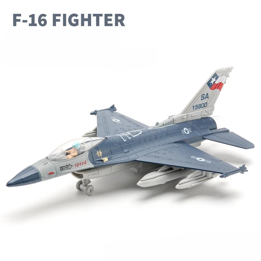 1/50 J-10 J-20 F-16 F-22 J-15 Fighter Model Toy Airplane Alloy Diecast Music Light  Pull Back Fighter Plane Model for Kids Gifts