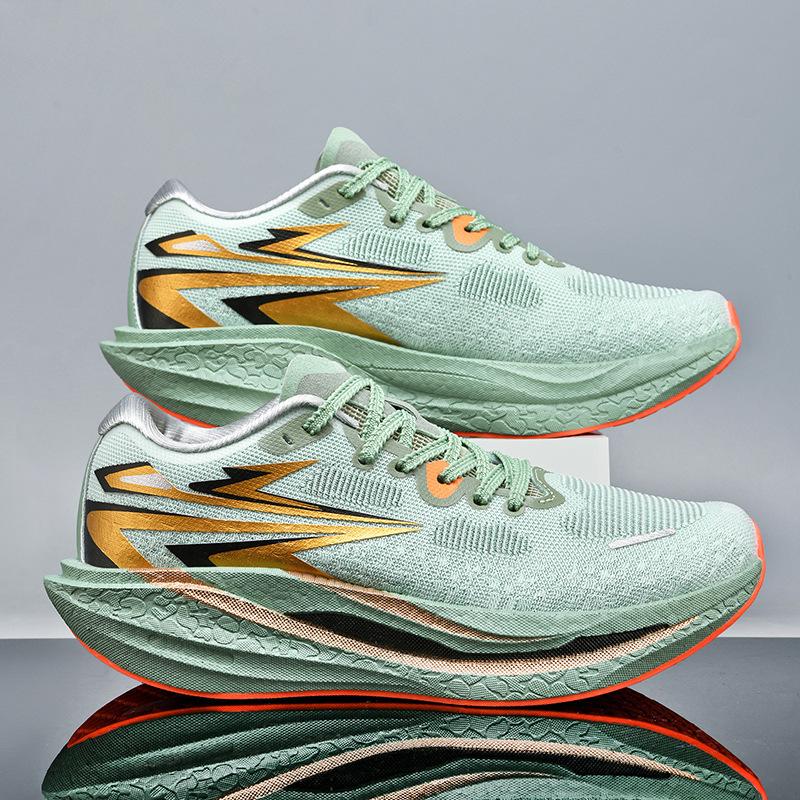 2025 New Full Palm Carbon Board Popcorn Sole Sports Shoes, Student Men's and Women's Racing Shoes, Shock-absorbing Running Shoes