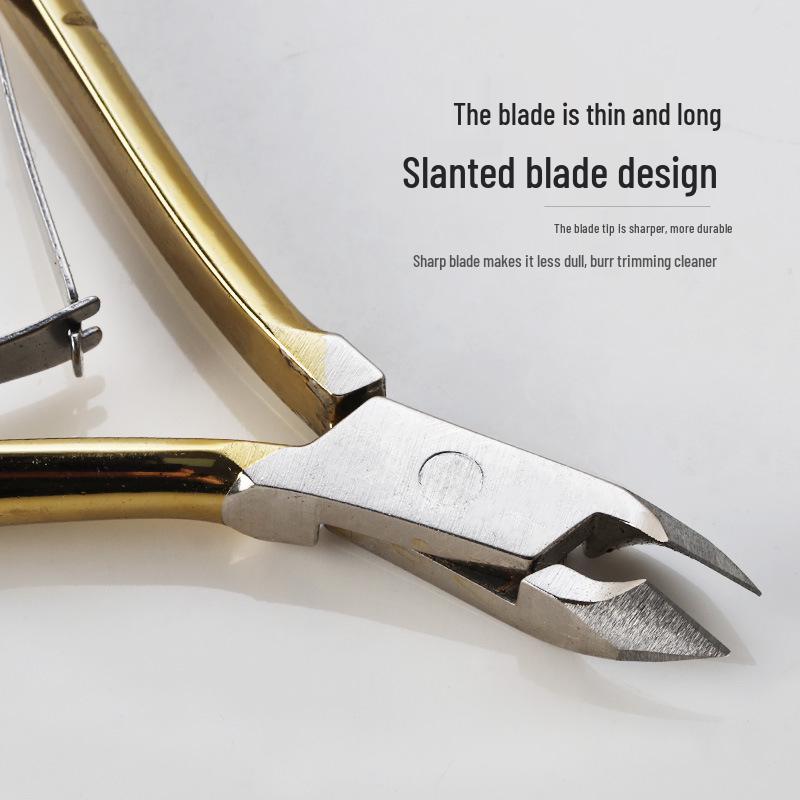 Gold Stainless Steel Cuticle Scissors D-501: Easy Cut Hangnail & Nail Care Remover Tweezers.