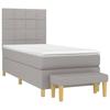 Boxspringbett mit Matratze Hellgrau 80 x 200 cm Stoff