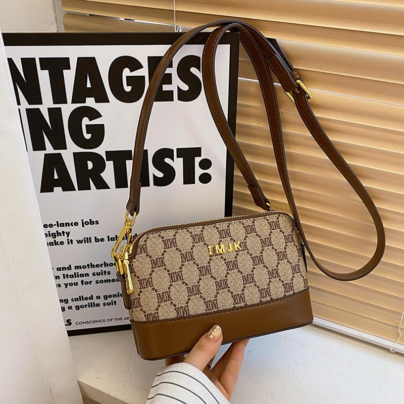 Summer new high-end fashion retro printed women's bag multi-layer mobile phone bag casual single shoulder oblique span bag tide