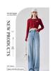 Women's High Waist Wide Leg Jeans - 2025 Spring/Autumn Retro Slim Fit Straight Leg Pants