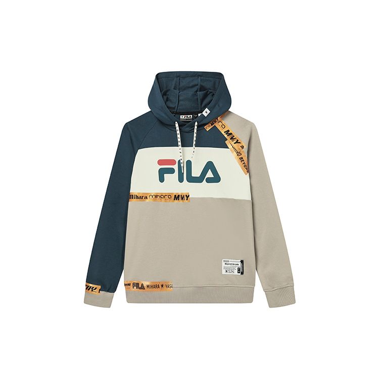 

FILA X MIHARA YASUHIRO FW22 Color Block Letter Print Casual Hoodie Men hoodies Sky-Gray F11M233201F-GY XL