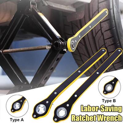 1PC Car Labor-Saving Jack Ratchet Wrench Scissor Jack Garage Tire Wheel Lug Wrench Handle Labor-Saving Wrench