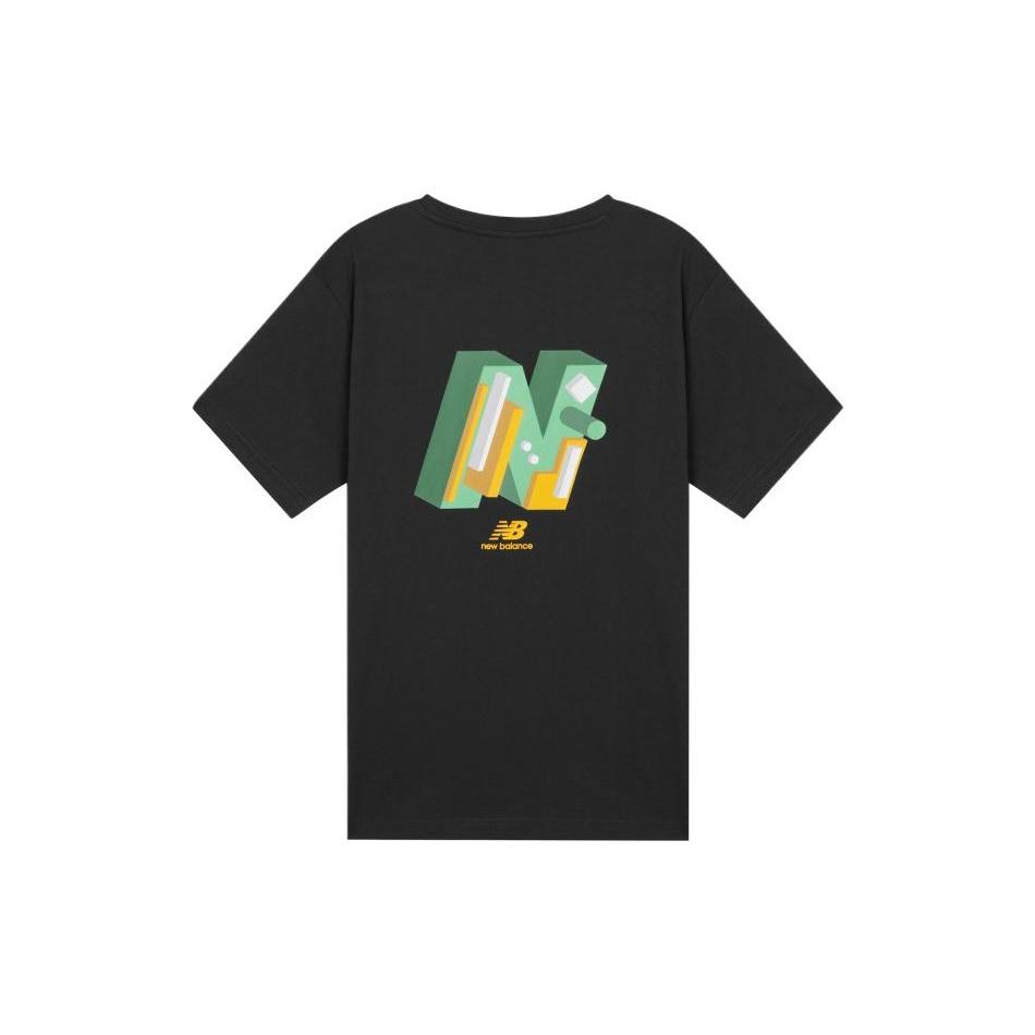 New Balance Classic Graphic Print Tee Asia Sizing Black Green Men s AMT12366-BK S