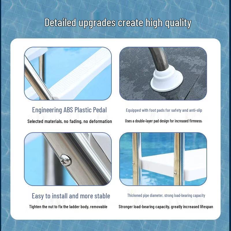 Stainless Steel 304 Double-Sided Pool Ladder