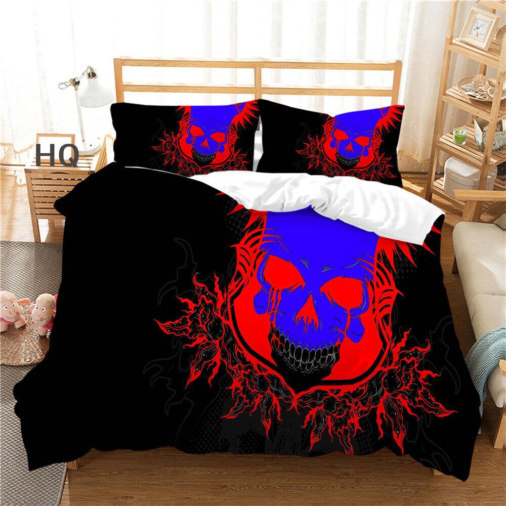 Skull Printing Duvet Cover Teens Bedroom Set Fashion Bedding Set Comforter Cover