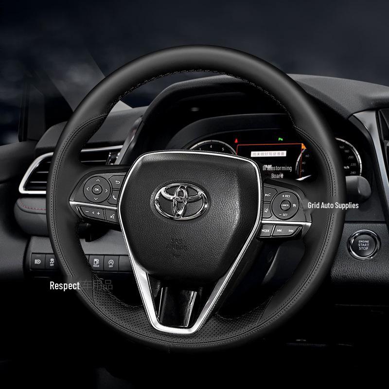 Custom Hand-Stitched Steering Wheel Cover for Toyota Camry, Corolla, RAV4, and Wildlander
