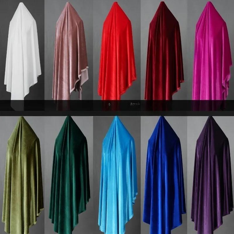 100x155cm Stretch Velvet Fabric Diamond Luster Cloth Soft Upholstery TextilesDiy Velour for Sofa Curtain Background