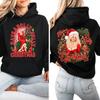 Dames Kerstmis Lichtgewicht Lange Mouwen Geprint Met Capuchon Pullover Sweatshirt