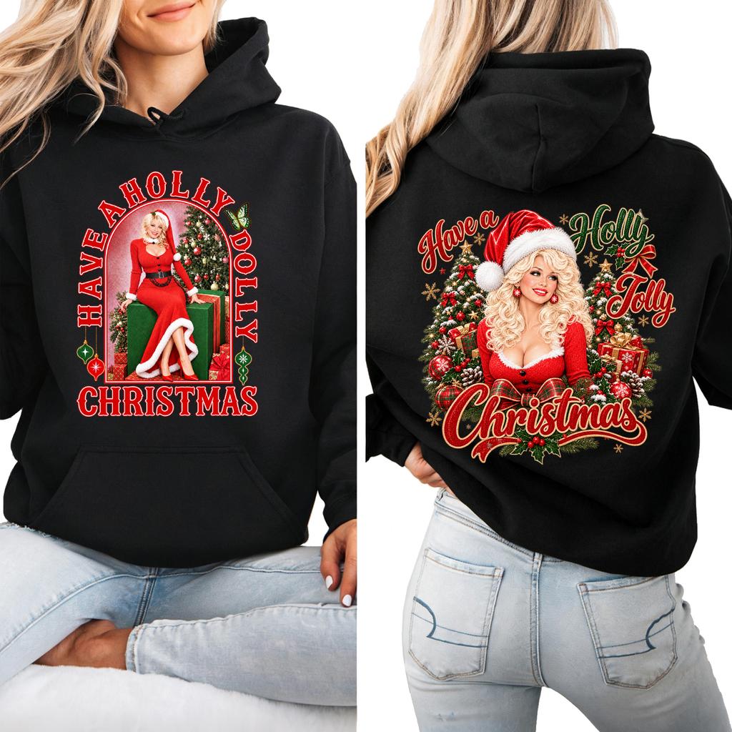 Dames Kerstmis Lichtgewicht Lange Mouwen Geprint Met Capuchon Pullover Sweatshirt