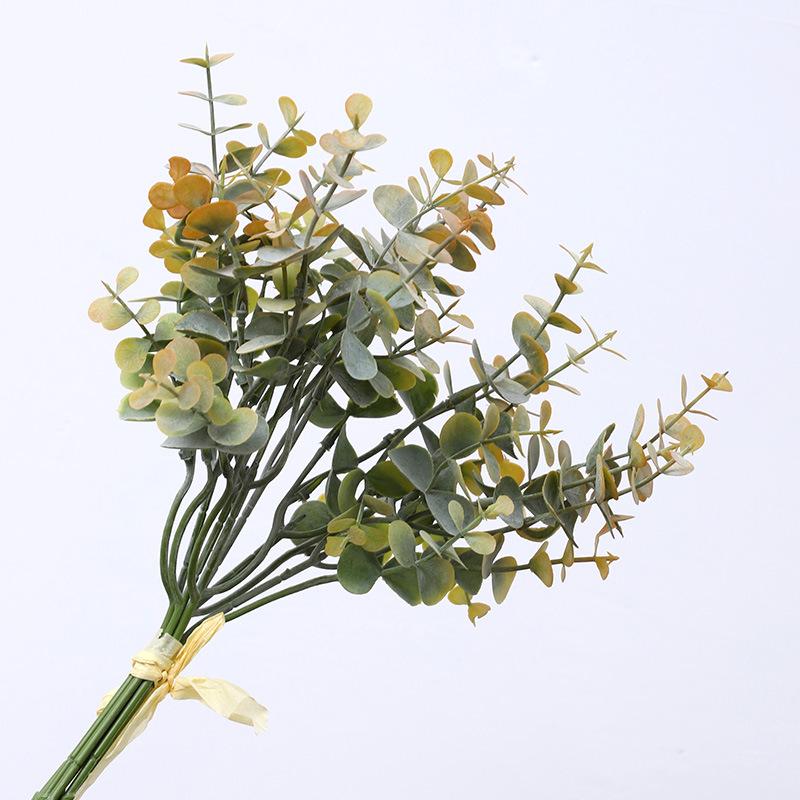 

Имитация растения эвкалиптовый лист денежный лист пучок украшение дома имитация зеленого растения цветочная композиция 6 bundles 37cm оранжевый/серый