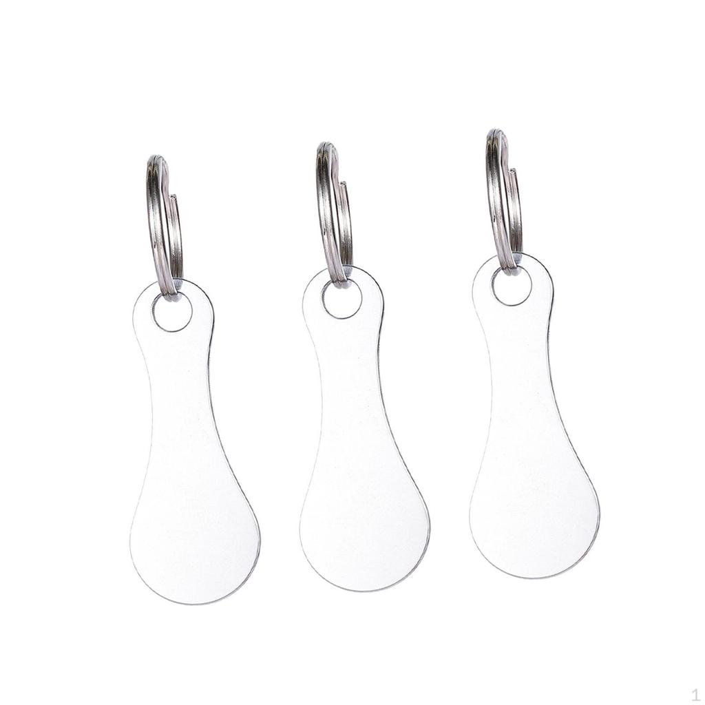 3 Pieces Shopping Trolley Tokens Keychain Cart Gift Lightweight Portable Stainless