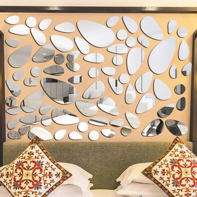 Selbstklebende 3D Kieselaufkleber Abnehmbare DIY Wandaufkleber Mode Spiegeloberfläche Vinyl Wandbild Kunst Moderner Stil Heimdekorationen