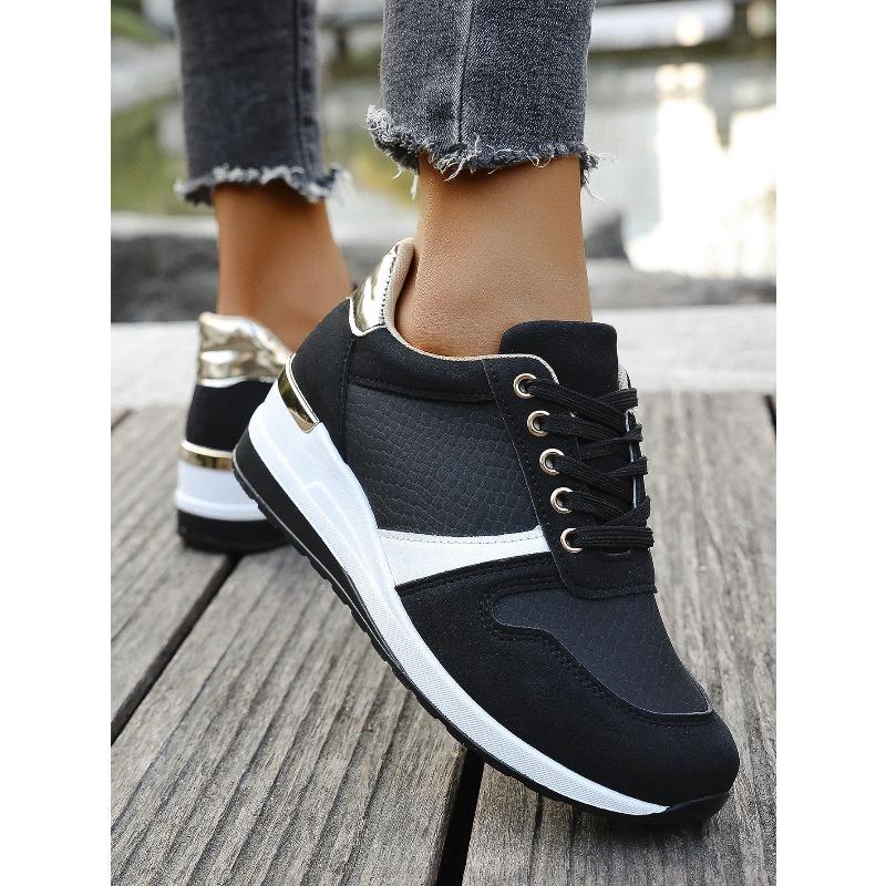 Spring New Style Casual Oversized Lace-up Sports Shoes for Women, Thick-soled and Platform Heels, Women's Shoes