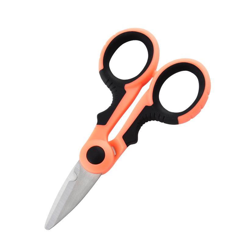 Professional Stainless Steel Serrated Scissors for PE Strong Horse Fishing Line - Dedicated Fishing Gear Supplies оранжевый