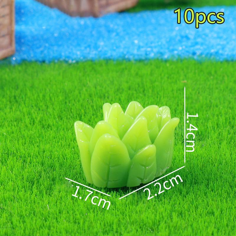 10Pcs Mini Resin Simulated Grass Pile Moss Micro Landscape Decoration Crafts Micro Landscape Garden Decoration Accessories