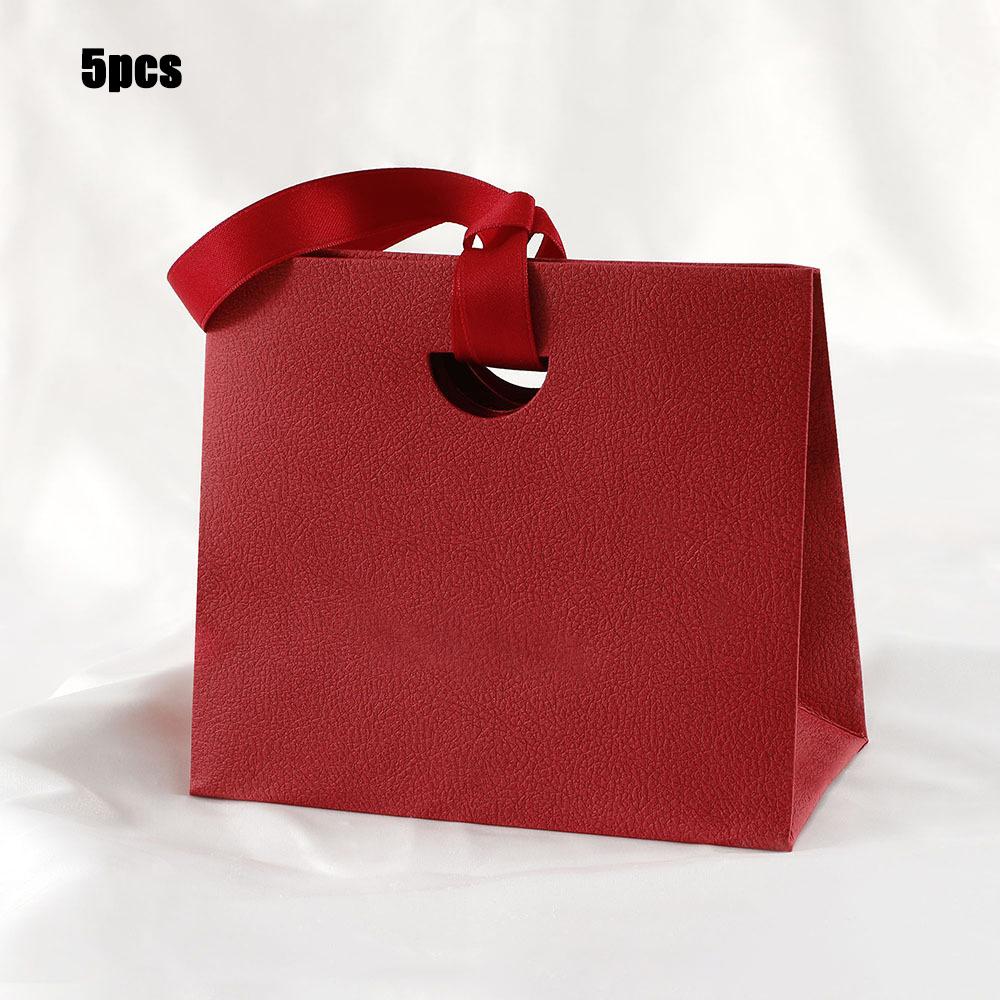 [5 Pieces Elegant Gift Bags] 5 Pieces Gift Bags - Premium Paper Tote Bags for Birthday Party Wedding Gift Wrapping.