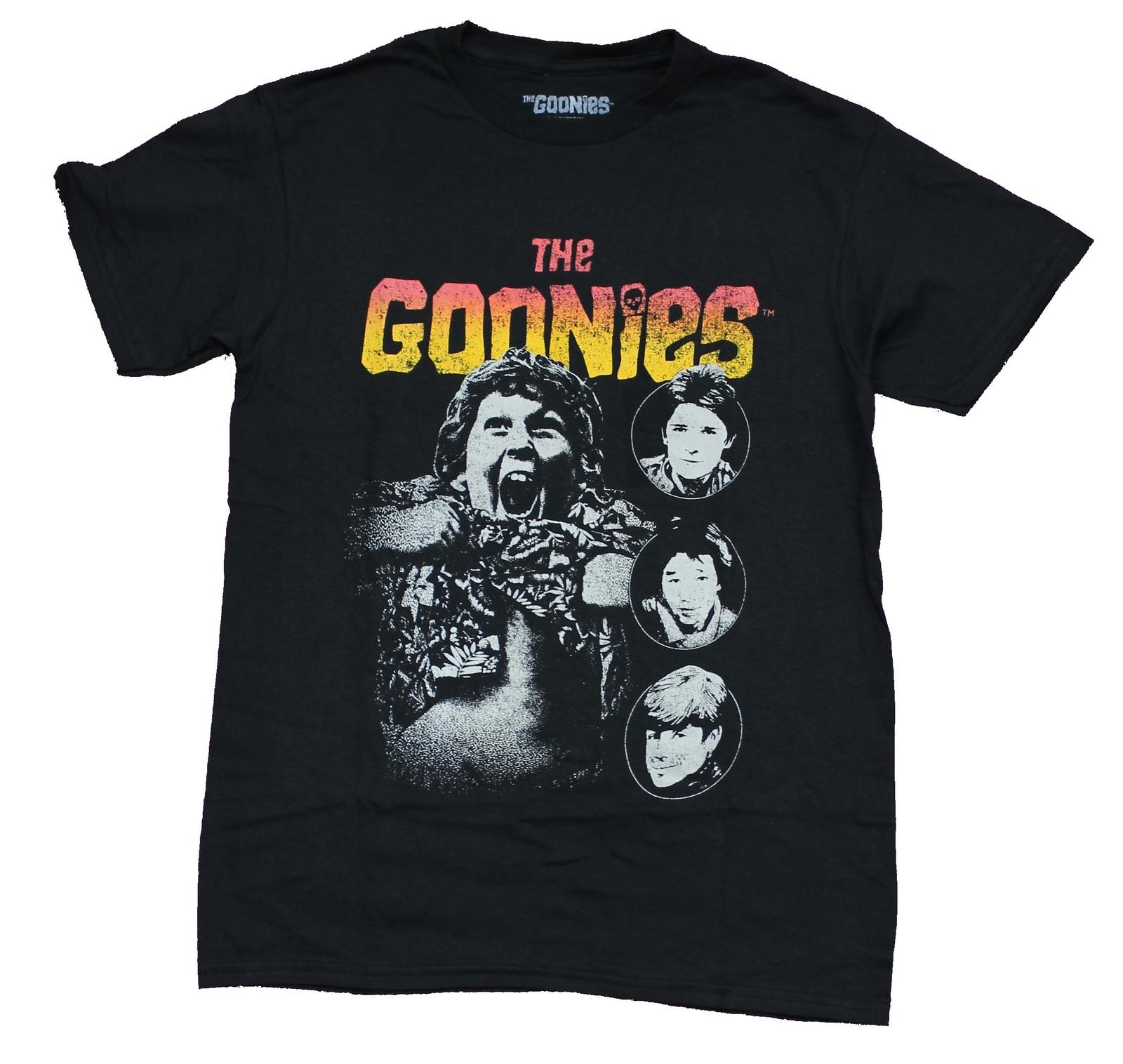 The Goonies Mens T-Shirt - Chunk Truffle Shuffle & Character Heads S