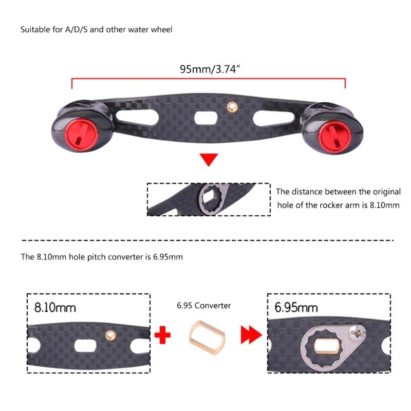 Carbon Fibers Fishing Reels Handle Baitcasting Trolling Reels Handle Rocker Water Drop Reels Handle Easy Installation