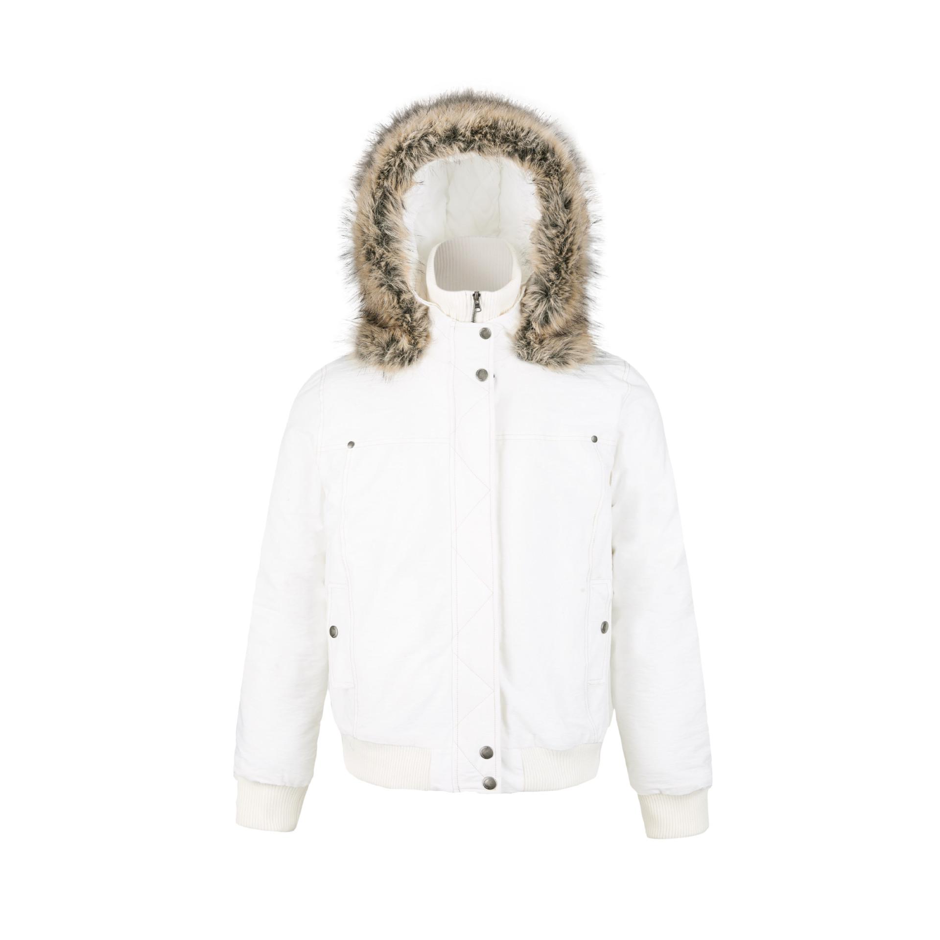 

EME Yisheng Yi Fiona American Retro High Collar Cotton Jacket with Faux Fur for Men & Women XXL білий