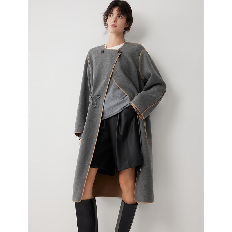 ELLE Women's Merino Wool Cashmere Blend Long Coat