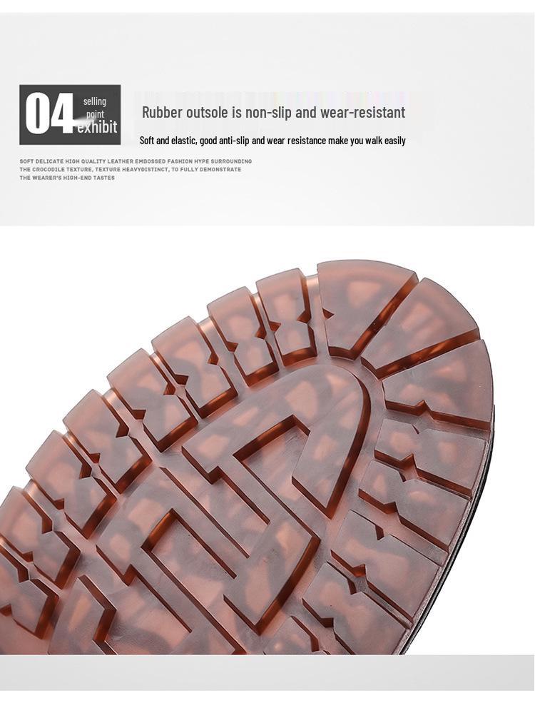 Men's Leather Thick-Soled Casual Derby Shoes for Spring/Autumn - Formal Black Low-Top Martin Boots