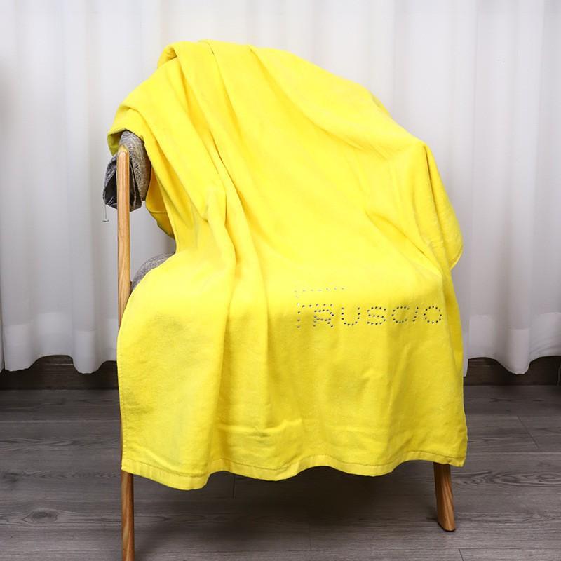

Hot Drilling Bath Towel Cotton A Type Enlarged Thick Beach Bathroom Water-absorbing Non-fading 100x180cm жёлтый