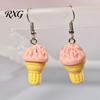 Smooth Surface Earrings 1 Pair Cute Ice Cream Dangle Earrings, Fun Imitation Food Drop Summer Jewelry Gifts for Women Girls Pendant
