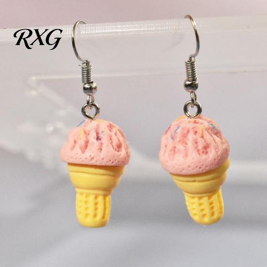 Smooth Surface Earrings 1 Pair Cute Ice Cream Dangle Earrings, Fun Imitation Food Drop Summer Jewelry Gifts for Women Girls Pendant