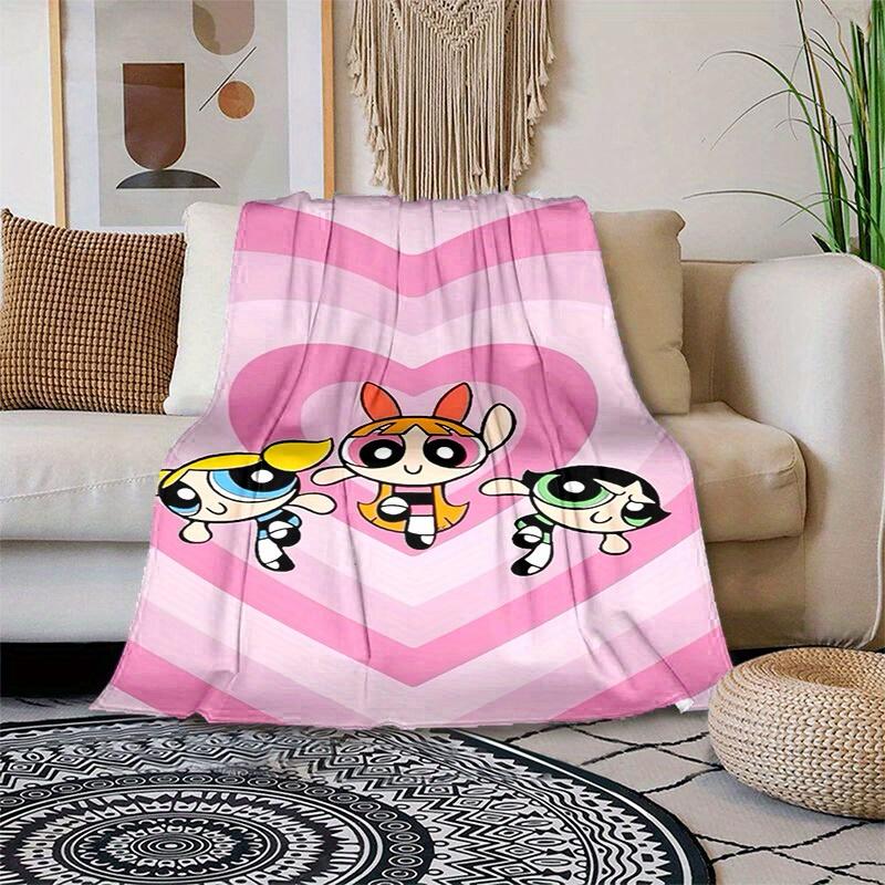 1pcPowerpuff Plush Throw Blanket - Soft and Cozy for All Seasons, Makes a Gre