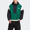 adidas Originals Colorblock Long-Sleeve Hooded Sports Jacket for Men, Dark Green
